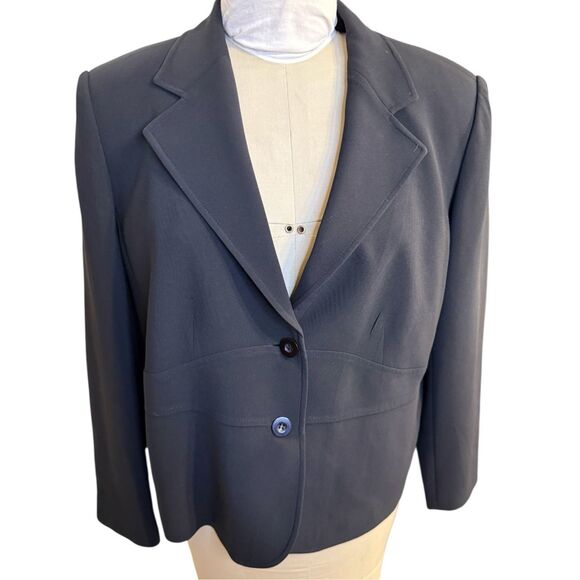 Talbots Blazer Plus Sz.14W Petite Set In Waist Career Professional Black - Picture 5 of 6